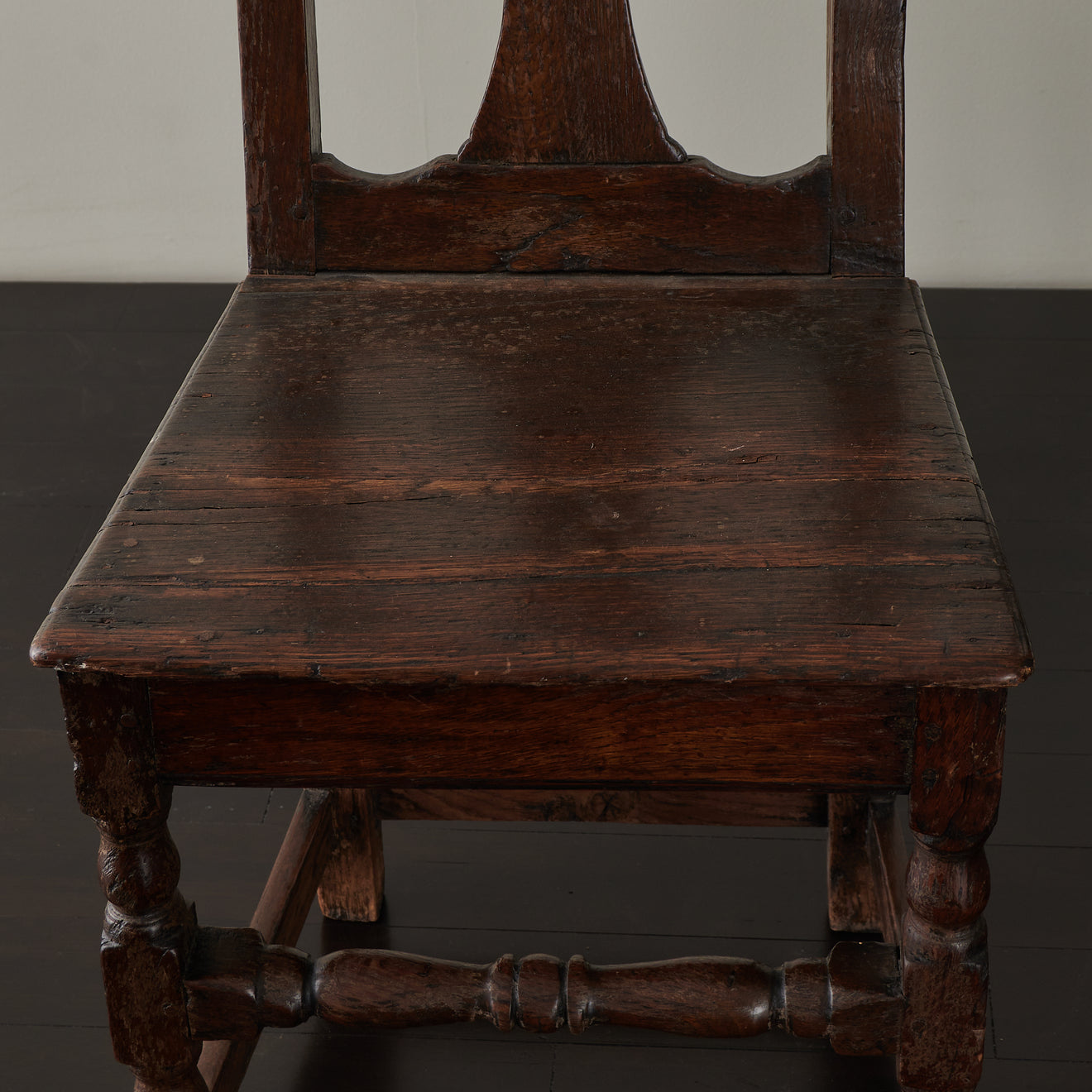 PAIR OF ENGLISH 18th C OAK CHAIRS